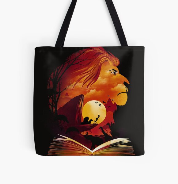 Lion Bag Lion Canvas Bag King of the Jungle Lion Embroidered 