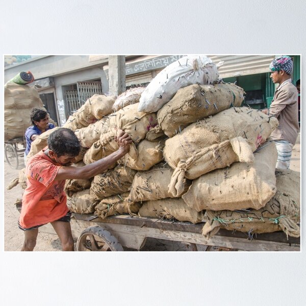 Item preview, Man pushing a heavy cart designed and sold by arjurahman.