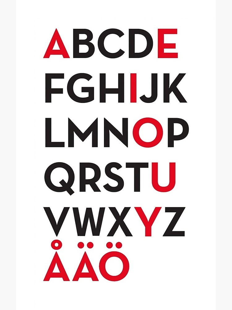 Discover Swedish alphabet Premium Matte Vertical Poster