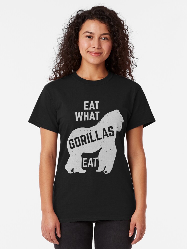 Alternate view of eat what gorillas eat Classic T-Shirt