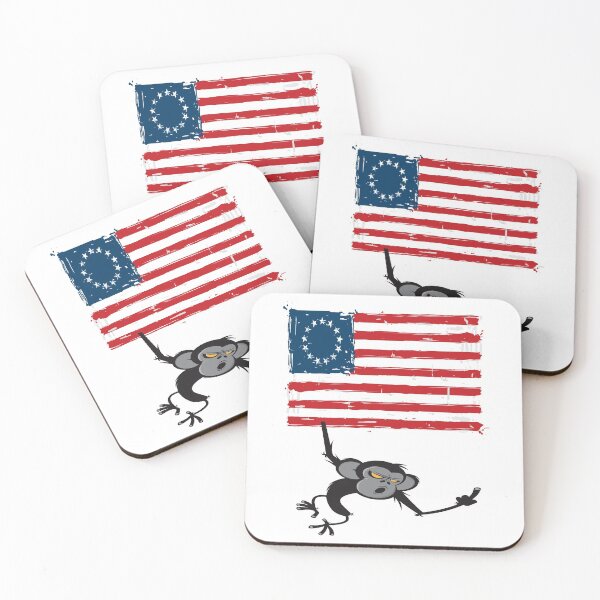 Item preview, Betsy Ross American Flag Patriotic Battle Flag FU Monkey 13 Colonies American Revolution designed and sold by ProjectX23.