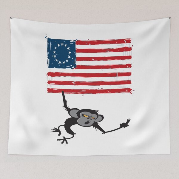 Item preview, Betsy Ross American Flag Patriotic Battle Flag FU Monkey 13 Colonies American Revolution designed and sold by ProjectX23.
