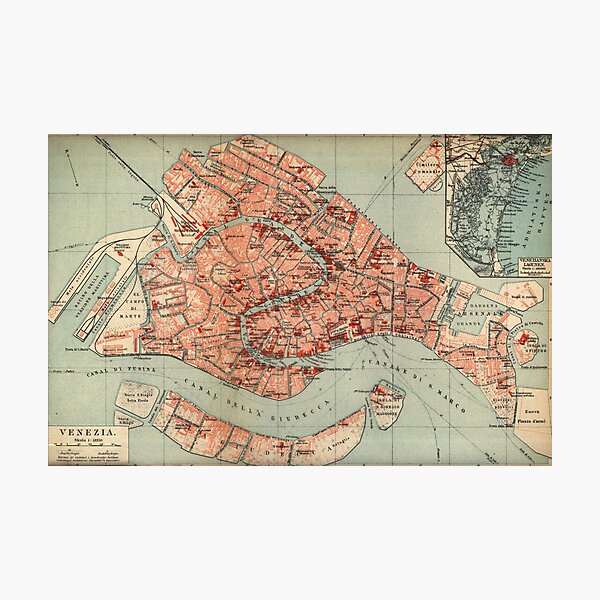 Venice On World Map Vintage Map Of Venice Italy (1920)" Photographic Print For Sale By  Bravuramedia | Redbubble
