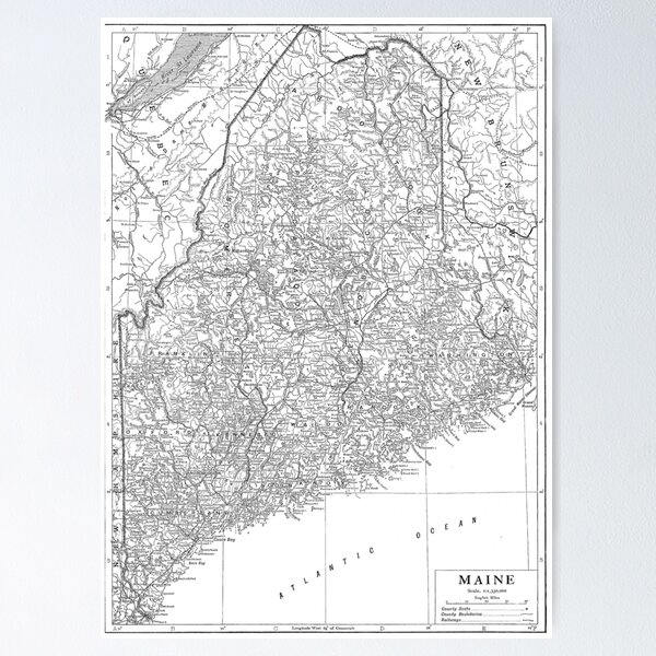 Item preview, Mapa vintage de Maine (1911) designed and sold by BravuraMedia.