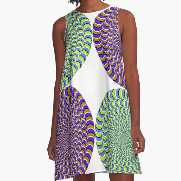Optical #Art: Moving #Pattern #Illusion - #OpArt  A-Line Dress