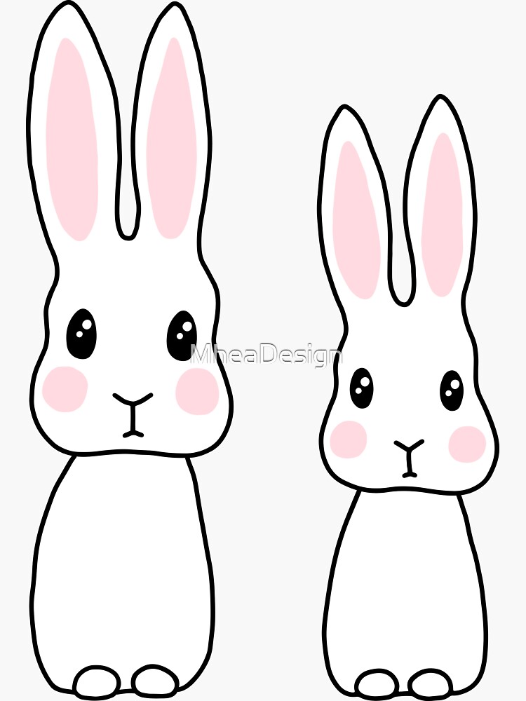Cute bunny rabbit stickers by MheaDesign