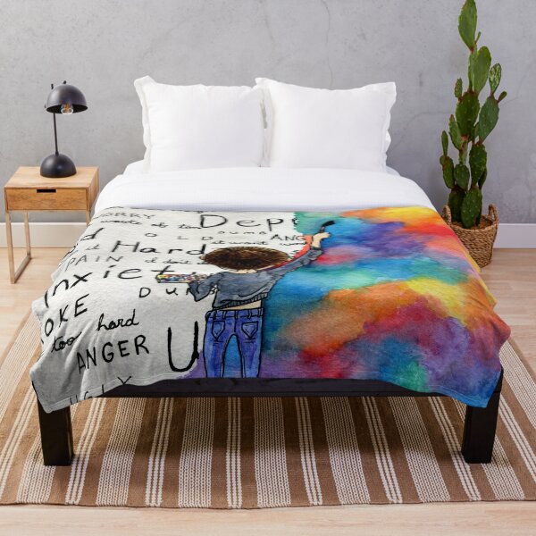 Always Keep Fighting Watercolor Painting (2015) REVAMP Throw Blanket