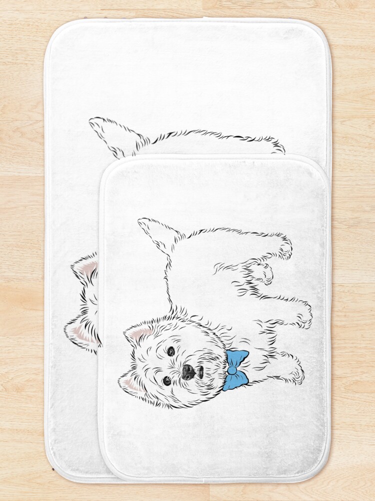 Thumbnail 5 of 6, Bath Mat, My little Westie (please message me BEFORE you order to add your own name) designed and sold by Michelle Phong.
