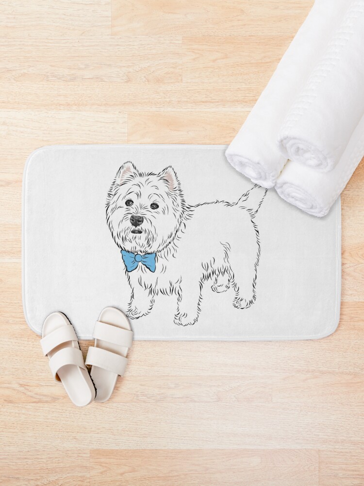 Bath Mat, My little Westie  (please message me BEFORE you order to add your own name) designed and sold by Michelle Phong