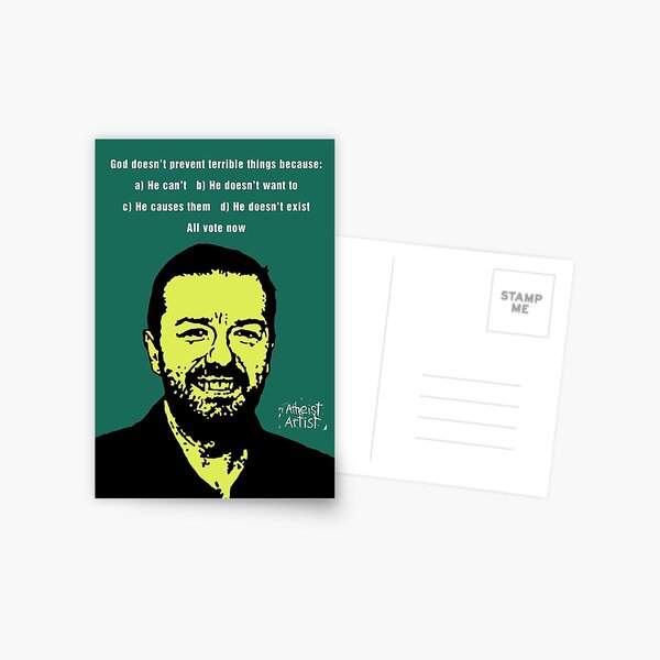 Ricky Gervais Atheist Postcard