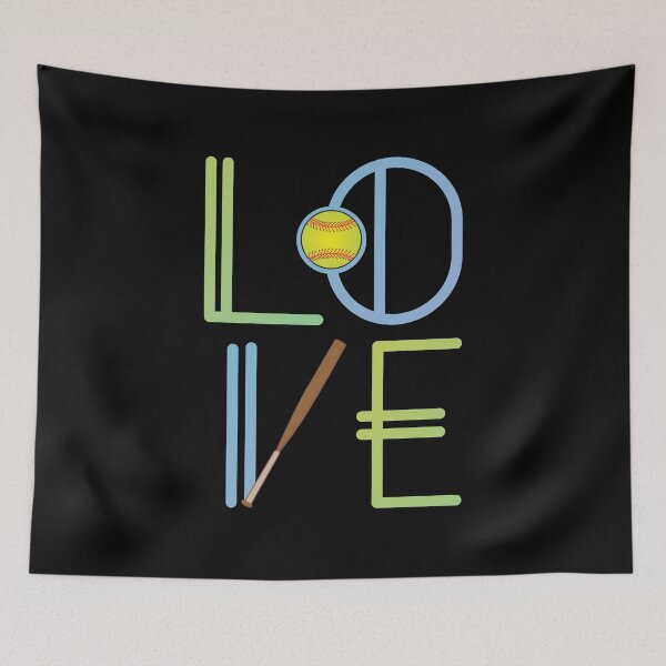 Item preview, Love Softball Bat Ball Girls Trendy Gift designed and sold by PremiumDesignz.