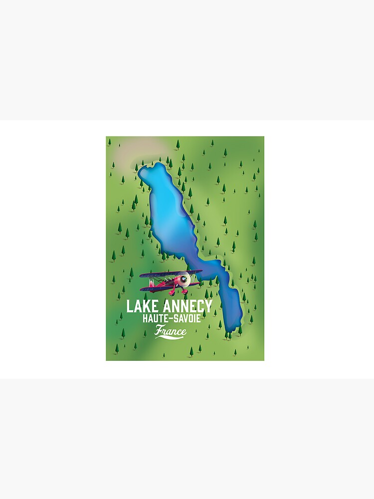 Lake Annecy Haute-Savoie France map by vectorwebstore