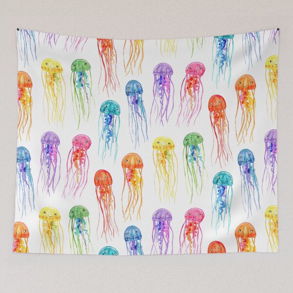 Item preview, Rainbow Watercolor Jellies on White designed and sold by micklyn.