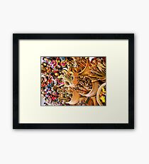 Traditional dolls and spoons Framed Print