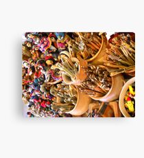 Traditional dolls and spoons Canvas Print