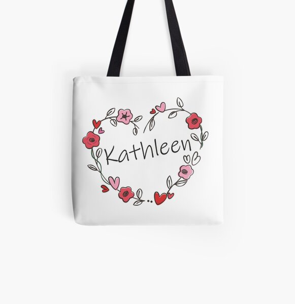 Personalized Name with Mini Heart Cotton Canvas Tote Bag