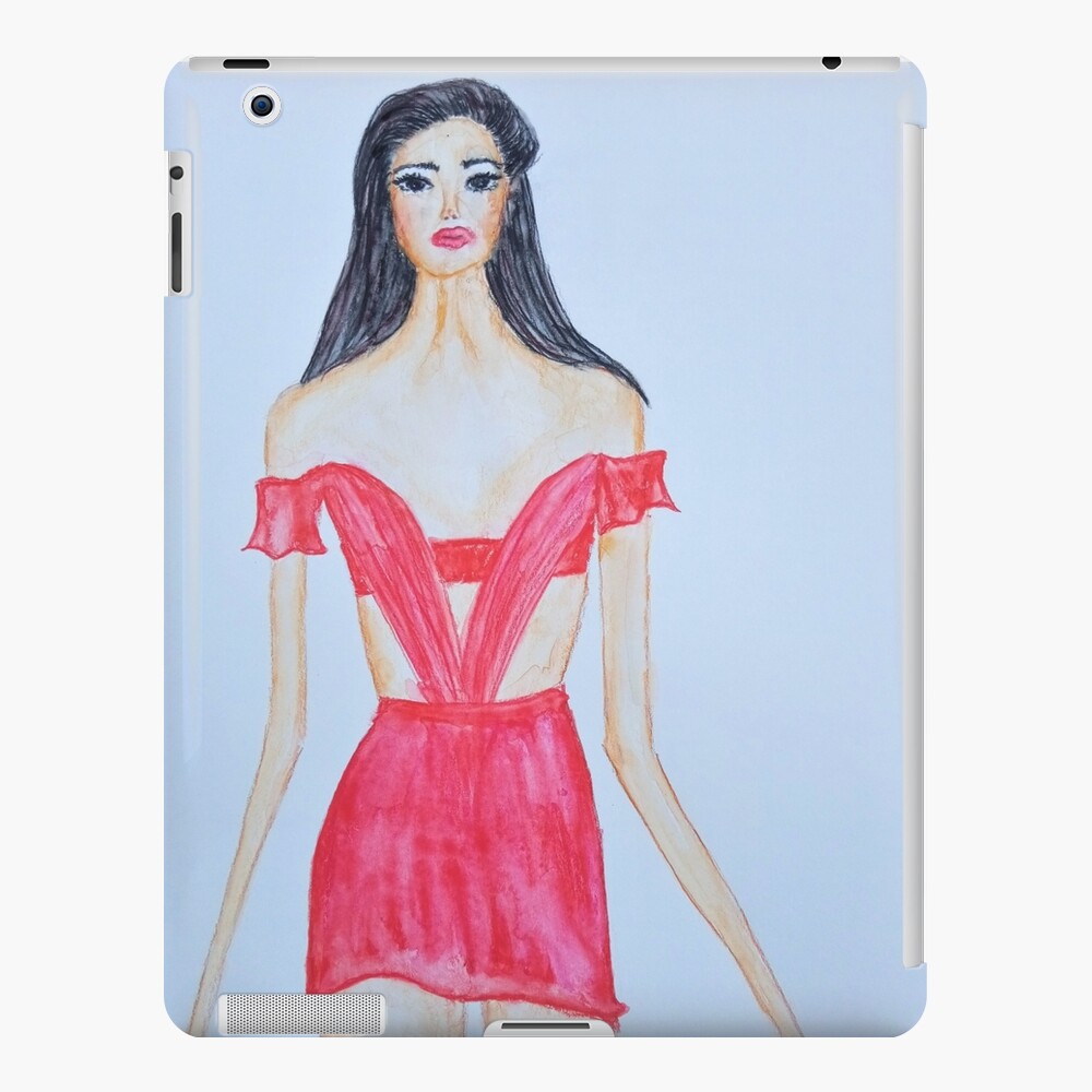 FASHION LADY IN RED iPad Case & Skin