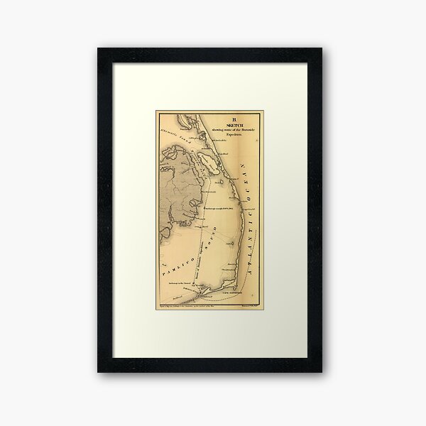 Item preview, Vintage Map of The Outer Banks (1862) designed and sold by BravuraMedia.