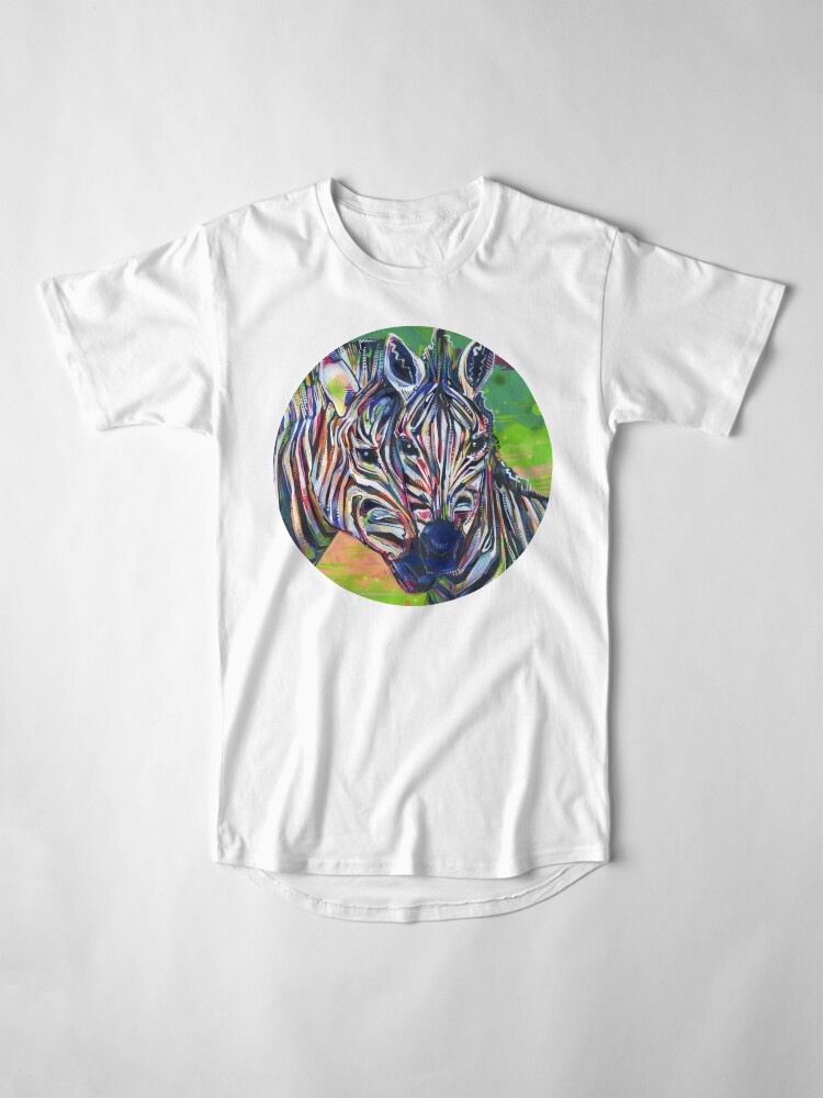 Alternate view of Zebras painting - 2012 Long T-Shirt