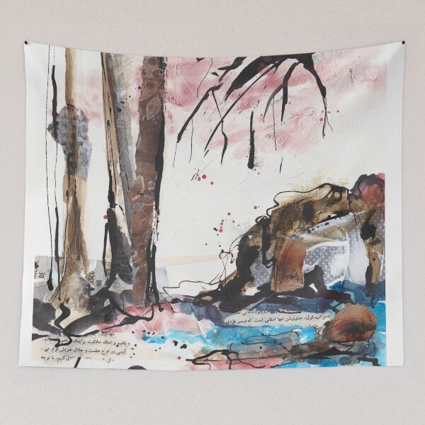 Item preview, Abstract mixed media landscape - wabi sabi designed and sold by kittyvdheuvel.