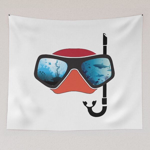 Item preview, Retro Scuba Diving Snorkeling Mask Sea Ocean Life designed and sold by mrsmitful.