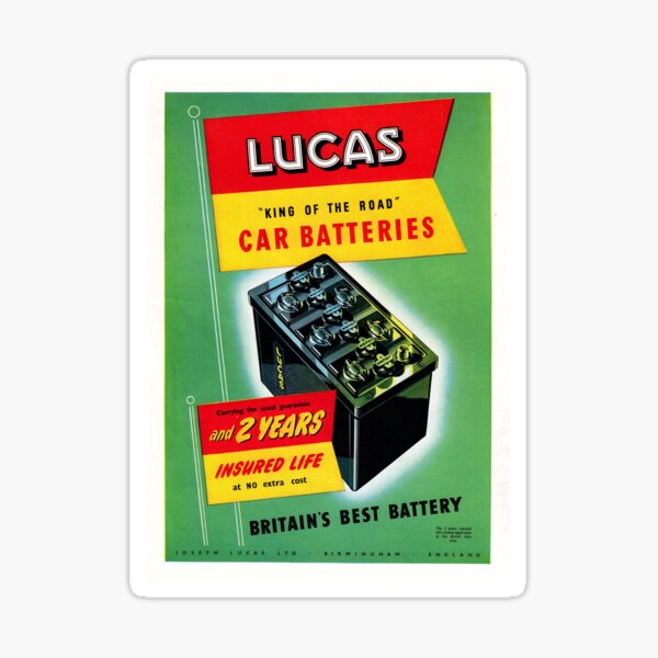 "Lucas Batteries King of the Road" Sticker for Sale by Bloxworth