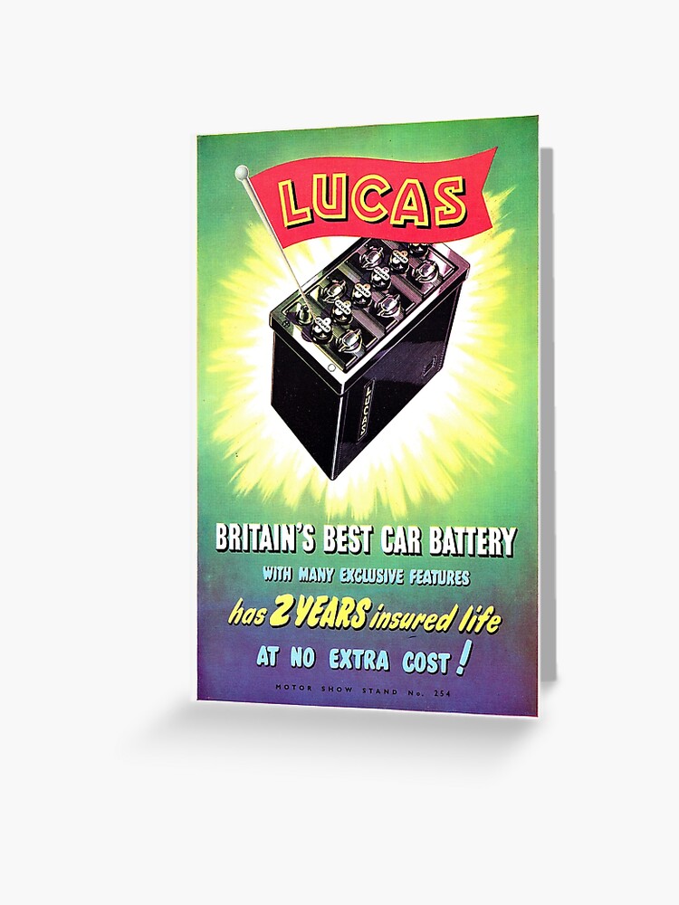Grußkarte for Sale mit Lucas Batteries - Großbritanniens beste