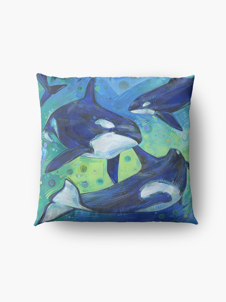 Alternate view of Orcas painting - 2012 Floor Pillow