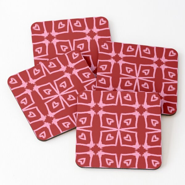 Item preview, Diamond And Heart Geometric Pattern Red And Pink designed and sold by semas.