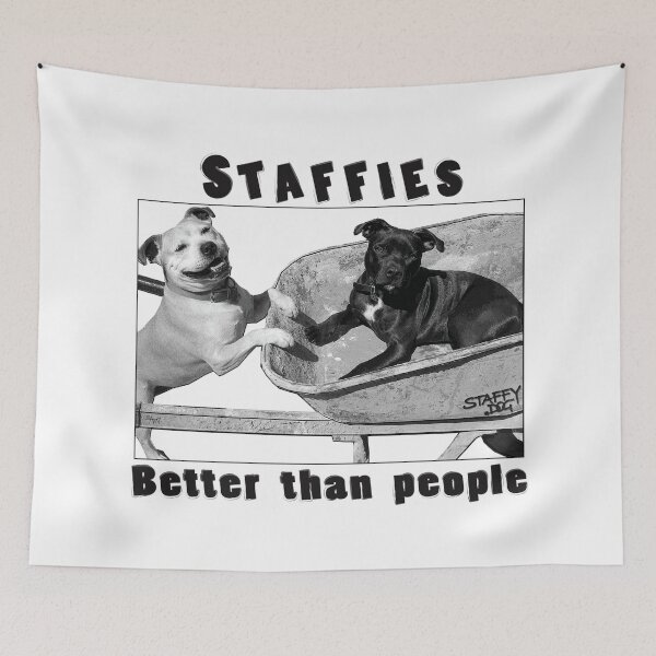 Item preview, Staffies Better than people designed and sold by amanda metalcat dodds.