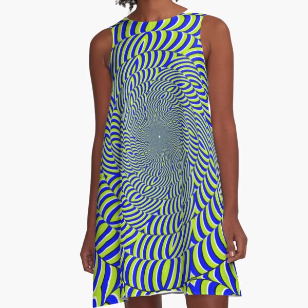 Optical #Art: Moving #Pattern #Illusion - #OpArt A-Line Dress