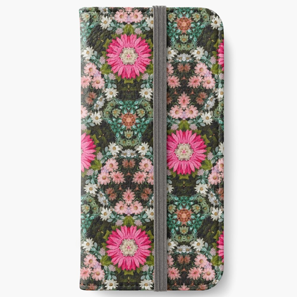 Flower Patch Photo Kaleidoscope Pattern iPhone Wallet