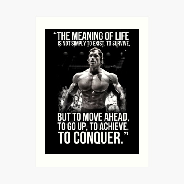 Arnold Quote Conquer Pose Gym Lifting Workout Sweatshirt Hoodie 