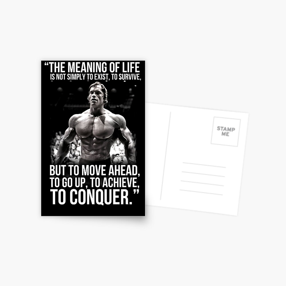 Arnold Schwarzenegger Arnie Conquer Quote Postcard