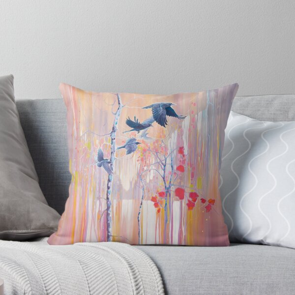 Item preview, The Ravens Quest: cuervos voladores en un paisaje de invierno semi abstracto. designed and sold by Gill Bustamante.