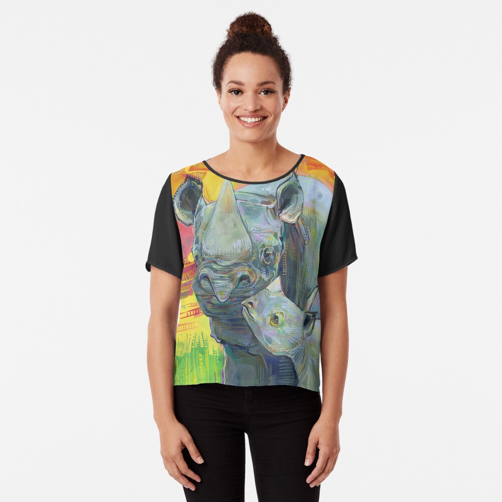 Rhinoceros painting - 2012 Chiffon Top