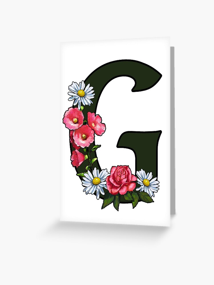 G Logo 1-letter G Monogram. Floral Style Rose. Monogram of a