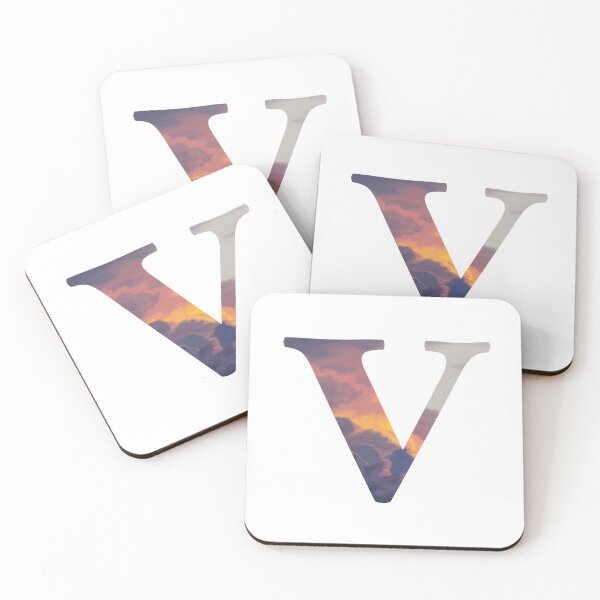 Item preview, V Initial Sunset | Letters designed and sold by ArtbyAbbyLamdan.