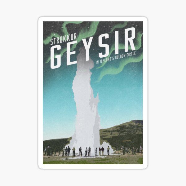Artikel-Vorschau von Islands Strokkur-Geysir, designt und verkauft von WiseLikeStudios.