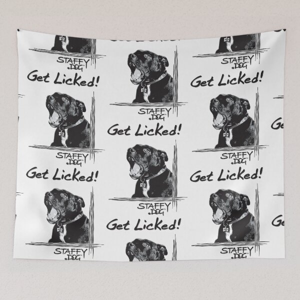 Item preview, Staffy Dog - Get Licked! designed and sold by amanda metalcat dodds.