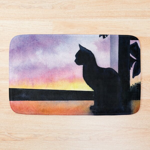 Item preview, Cat Viewing a Sunset in Watercolor designed and sold by Kelly Roy.