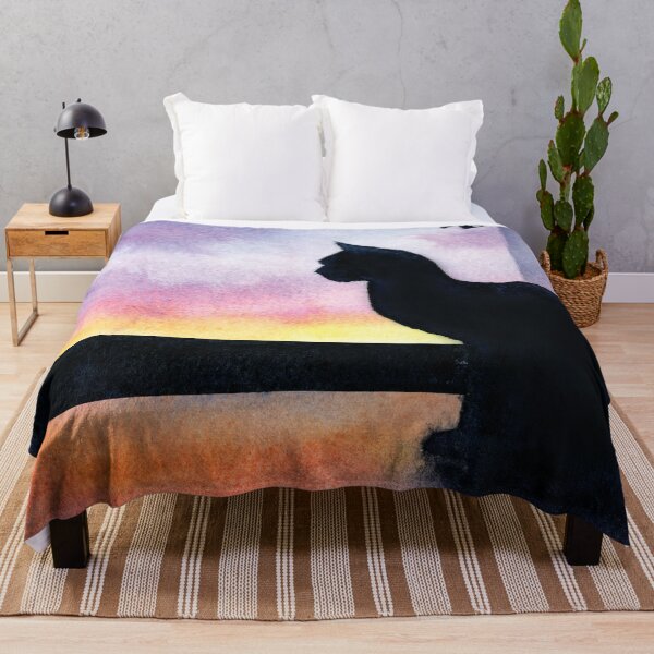 Item preview, Cat Viewing a Sunset in Watercolor designed and sold by Kelly Roy.