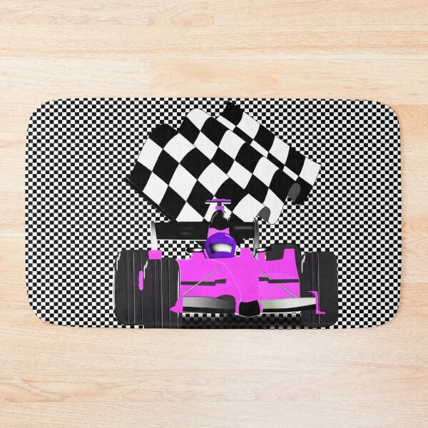 Item preview, Pink Race Car with Checkered Flag designed and sold by Gravityx9.