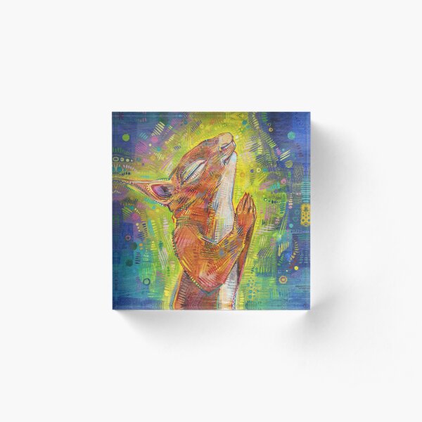 Praying Squirrel Painting - 2014 Acrylic Block
