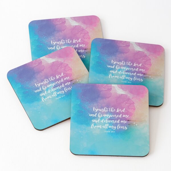 Item preview, I sought the Lord, and he answered me, and delivered me from all my fears.  Psalm 34:4 designed and sold by StudioCitrine.