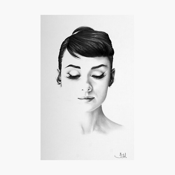 Audrey Hepburn Minimal Portrait Photographic Print