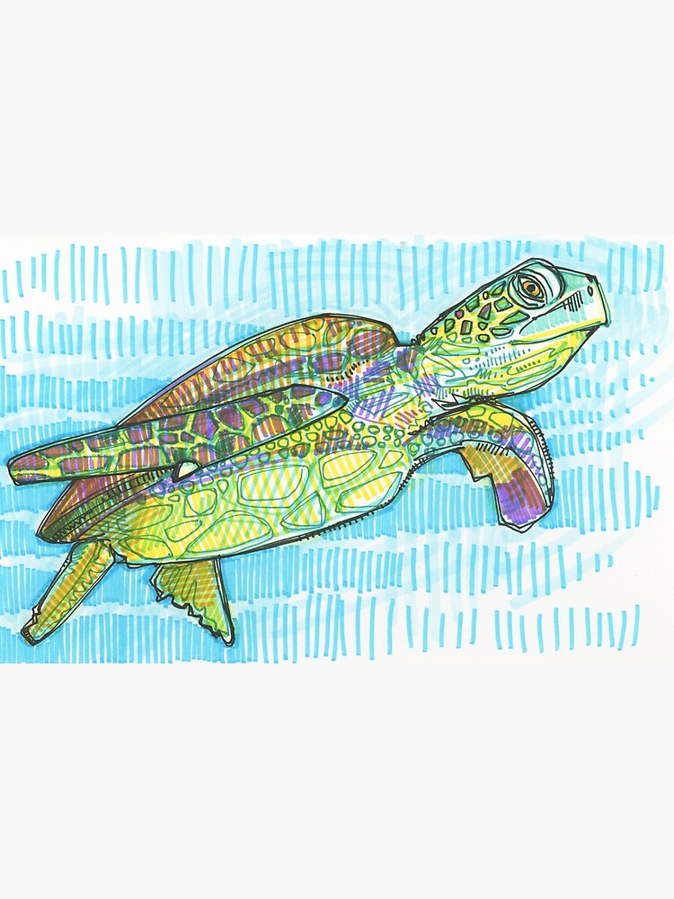 Sea Turtle Drawing - 2015 by gwennpaints