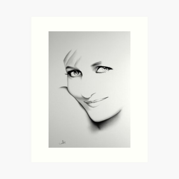 Princess Diana Minimal Portrait Art Print