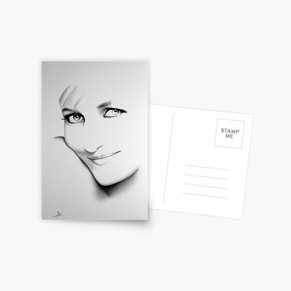 Princess Diana Minimal Portrait Postcard