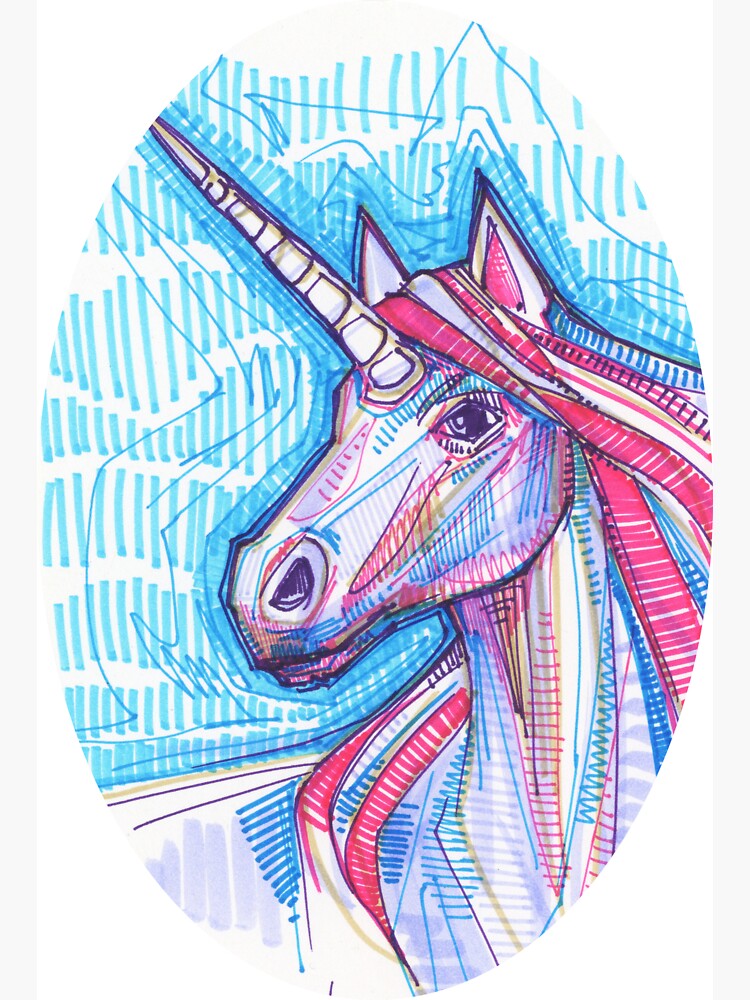 Unicorn Drawing - 2015 by gwennpaints